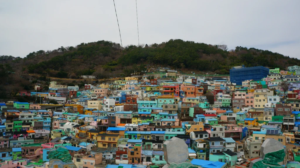 Colorful hillside houses of Gamcheon Culture Village in Busan